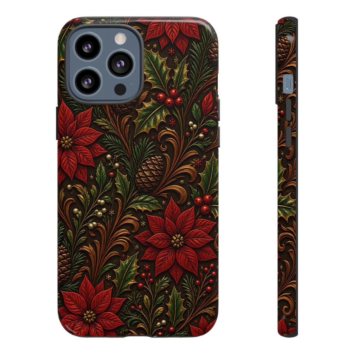 Carved Christmas Holly Tough Case