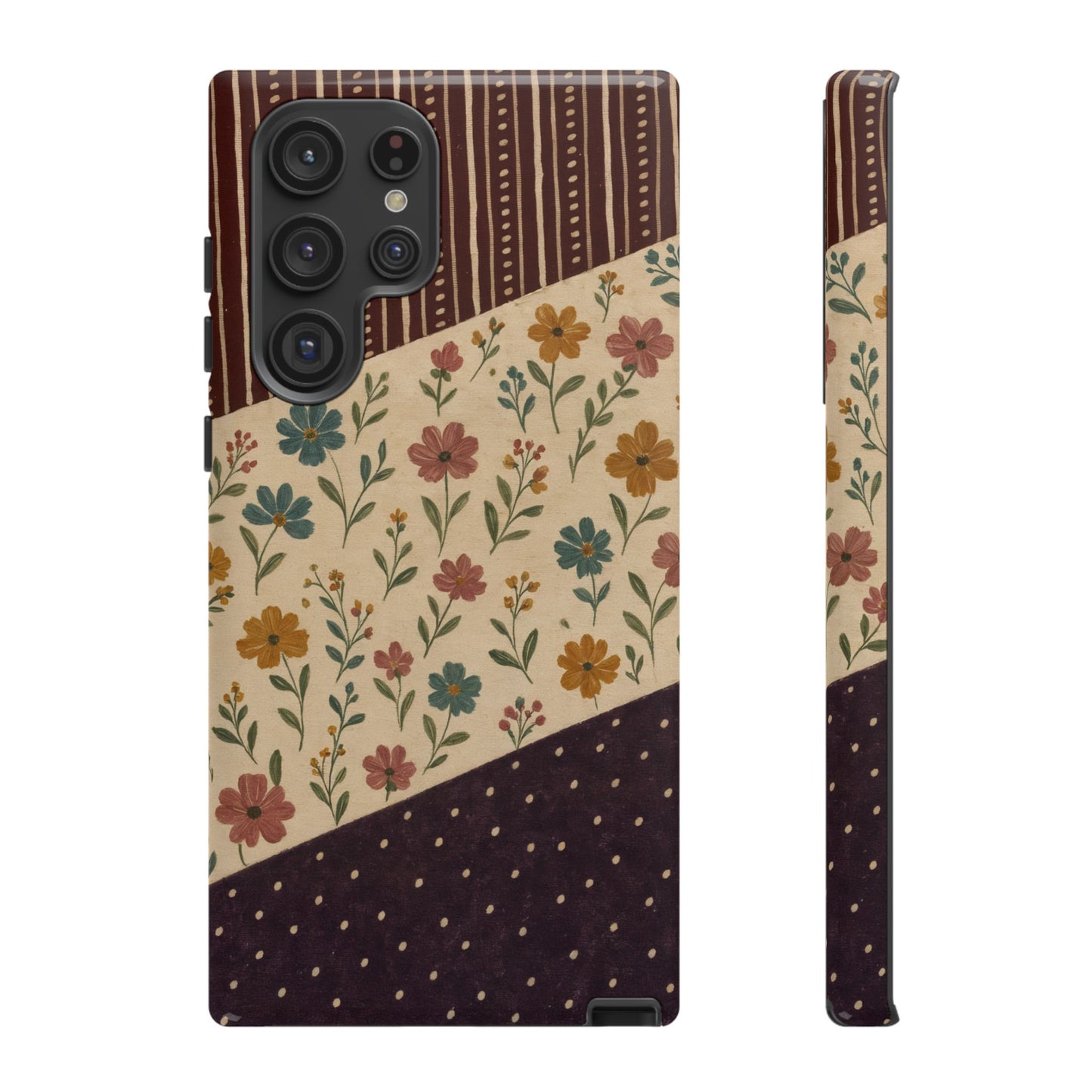 Fall Floral Stripe Tough Case