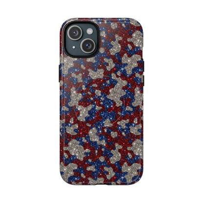 USA Cowhide Glitter Magnetic Case
