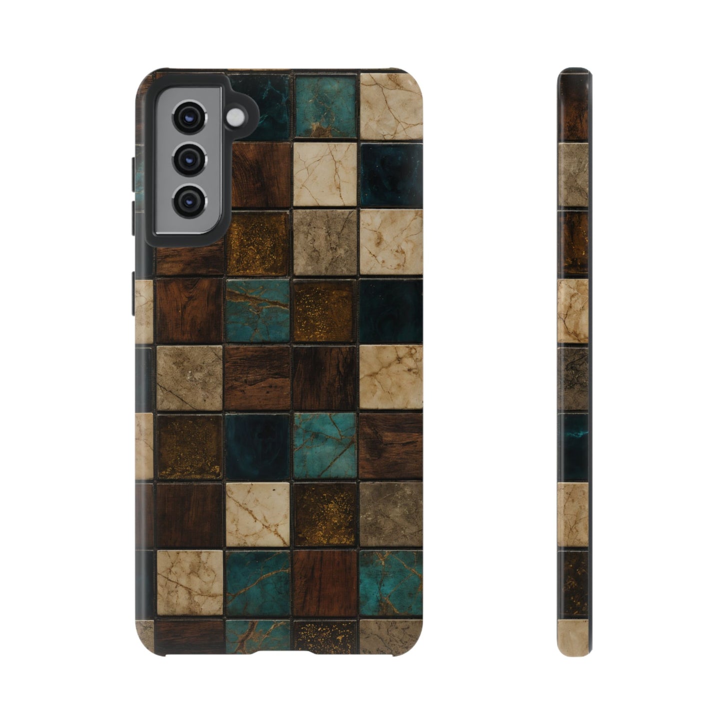 Teal Walnut Tile Tough Case