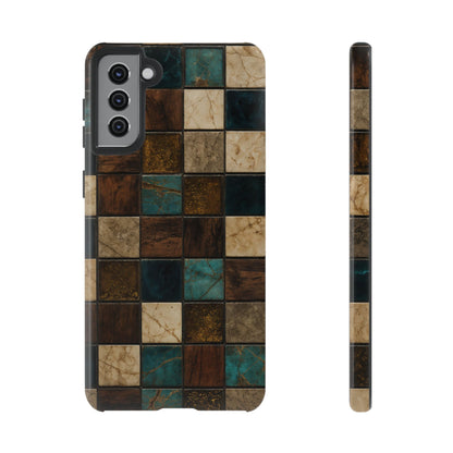 Teal Walnut Tile Tough Case