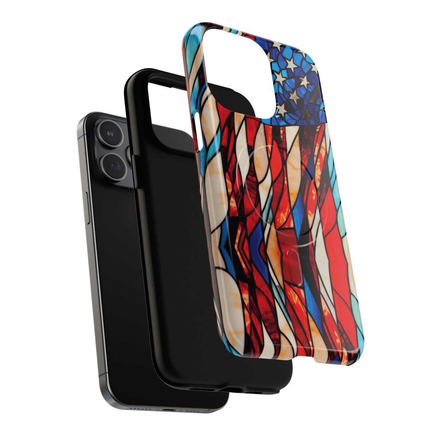 American Flag Stained Glass Magnetic Case