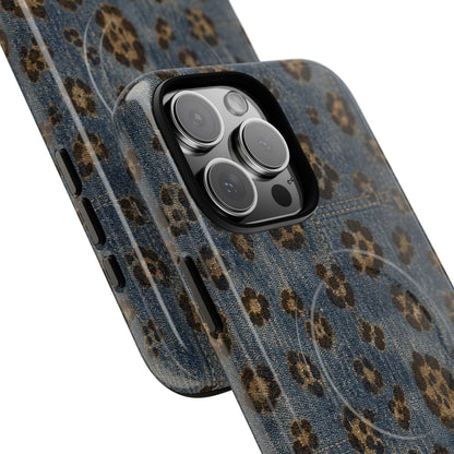 Denim Leopard Magnetic Case