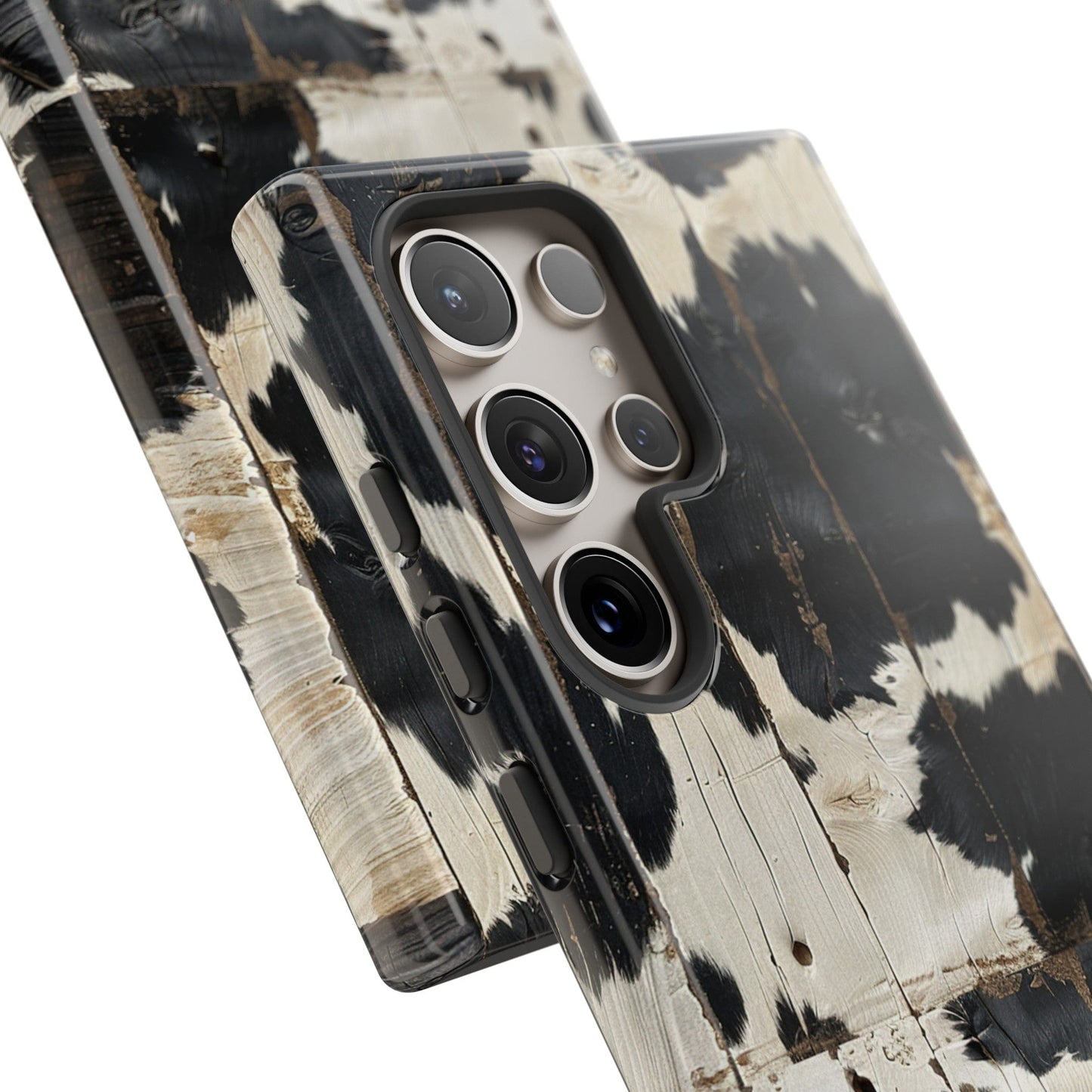 Black Wooden Cowhide Phone Case