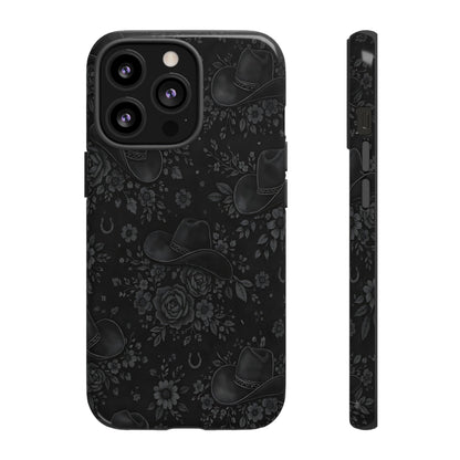 Western Noir Floral Hats Tough Case