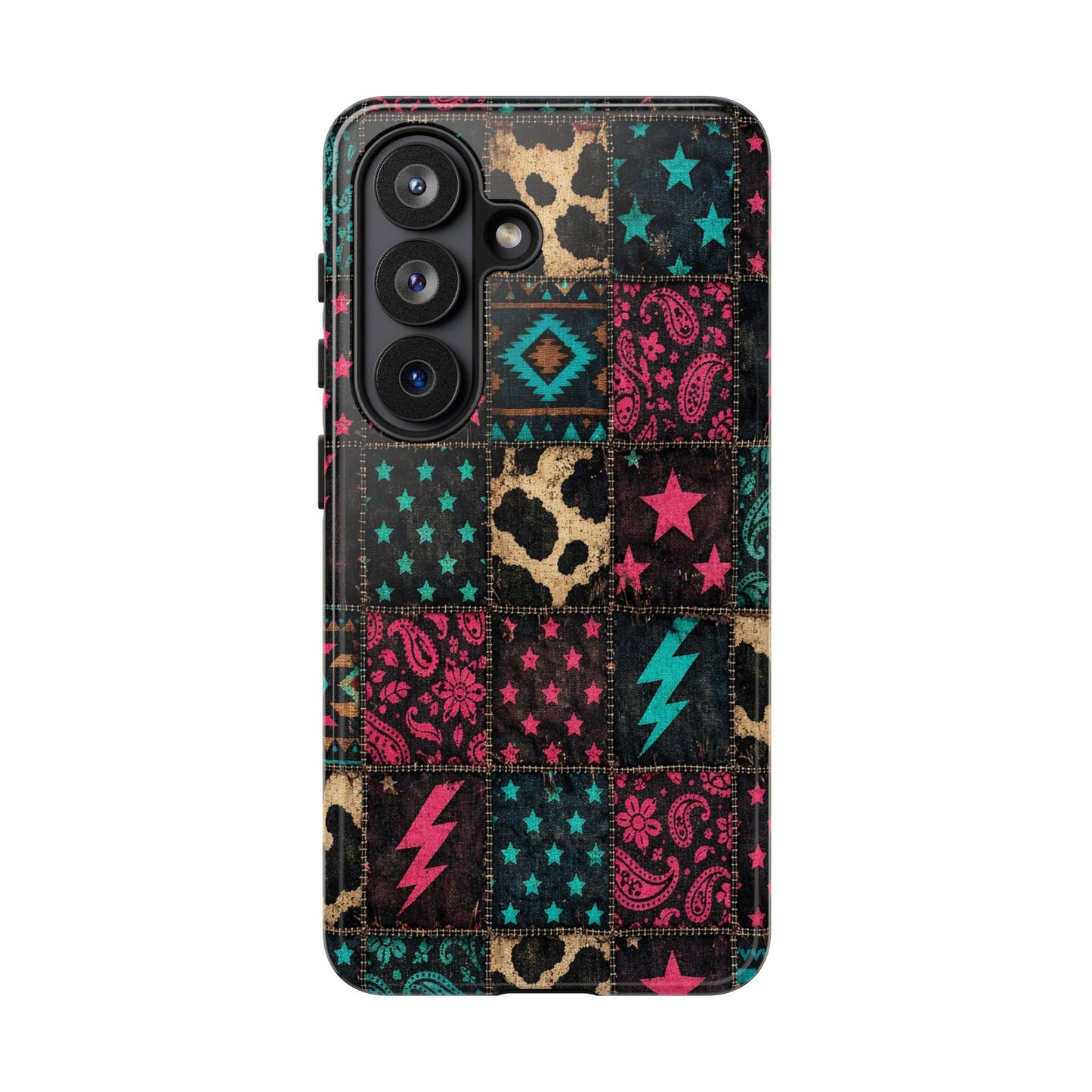 Neon Cowhide Patchwork Tough Case