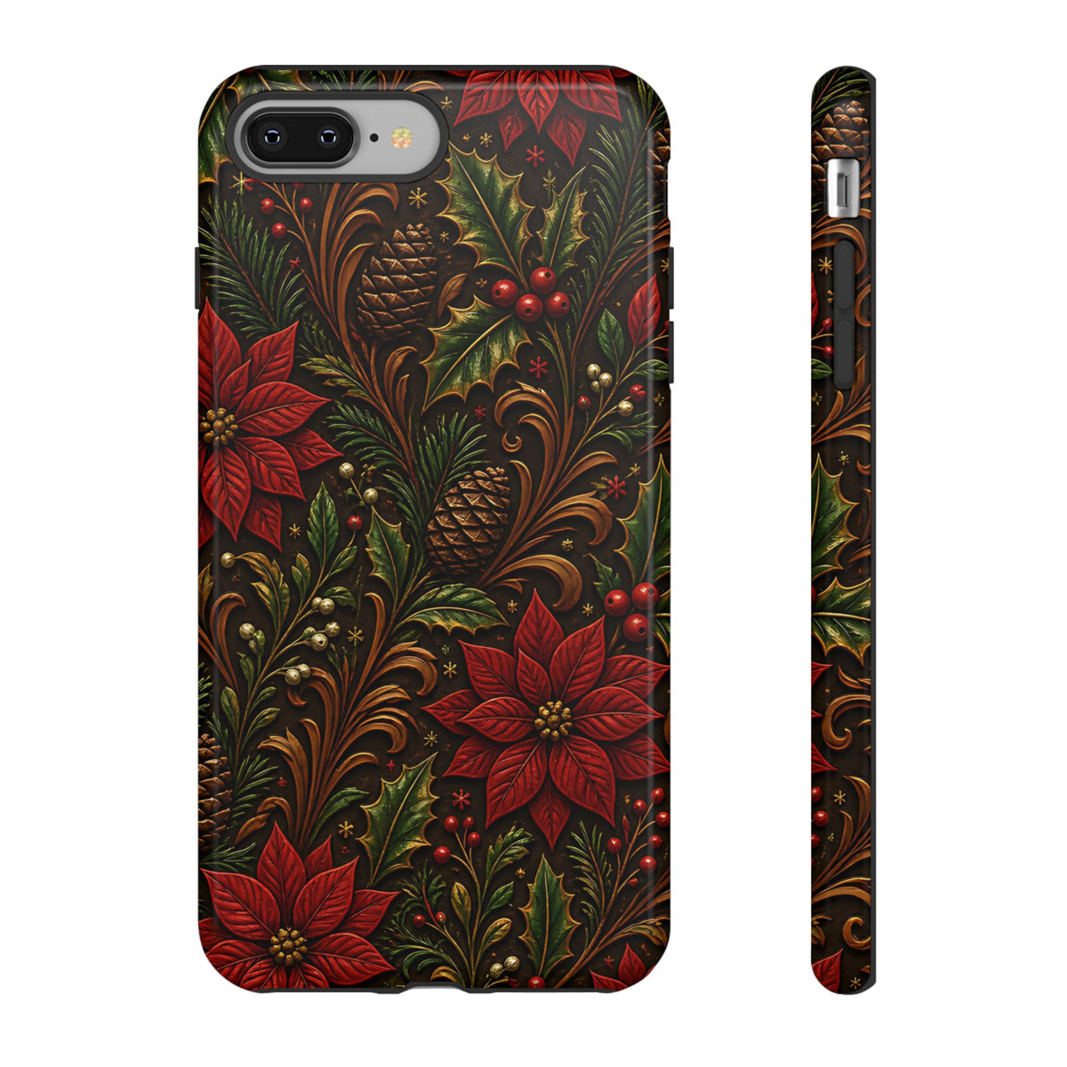 Carved Christmas Holly Tough Case