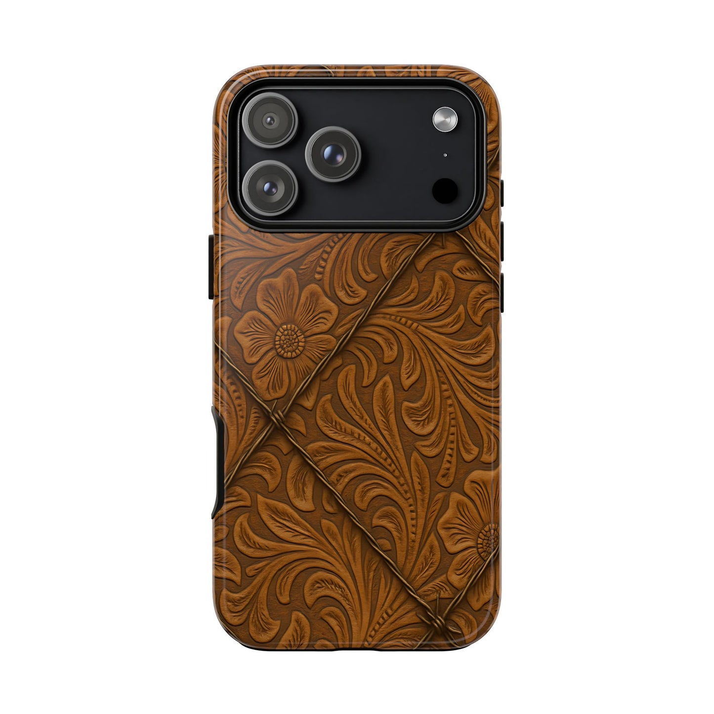 Faux Tooled Tan Barbed Wire Tough Phone Case