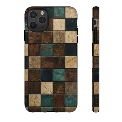 Teal Walnut Tile Tough Case