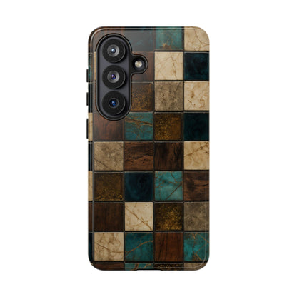 Teal Walnut Tile Tough Case