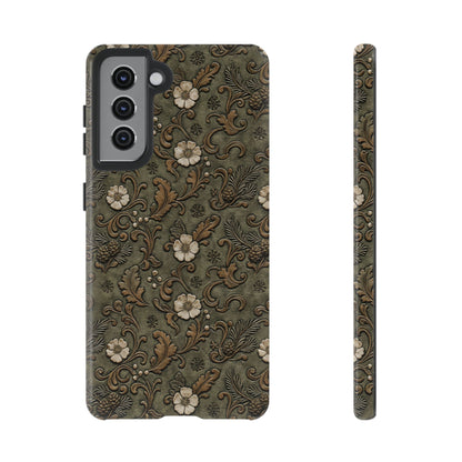 Sage Tooled Roses Tough Case