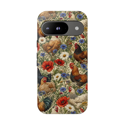 Patriotic Floral Chickens Tough Case
