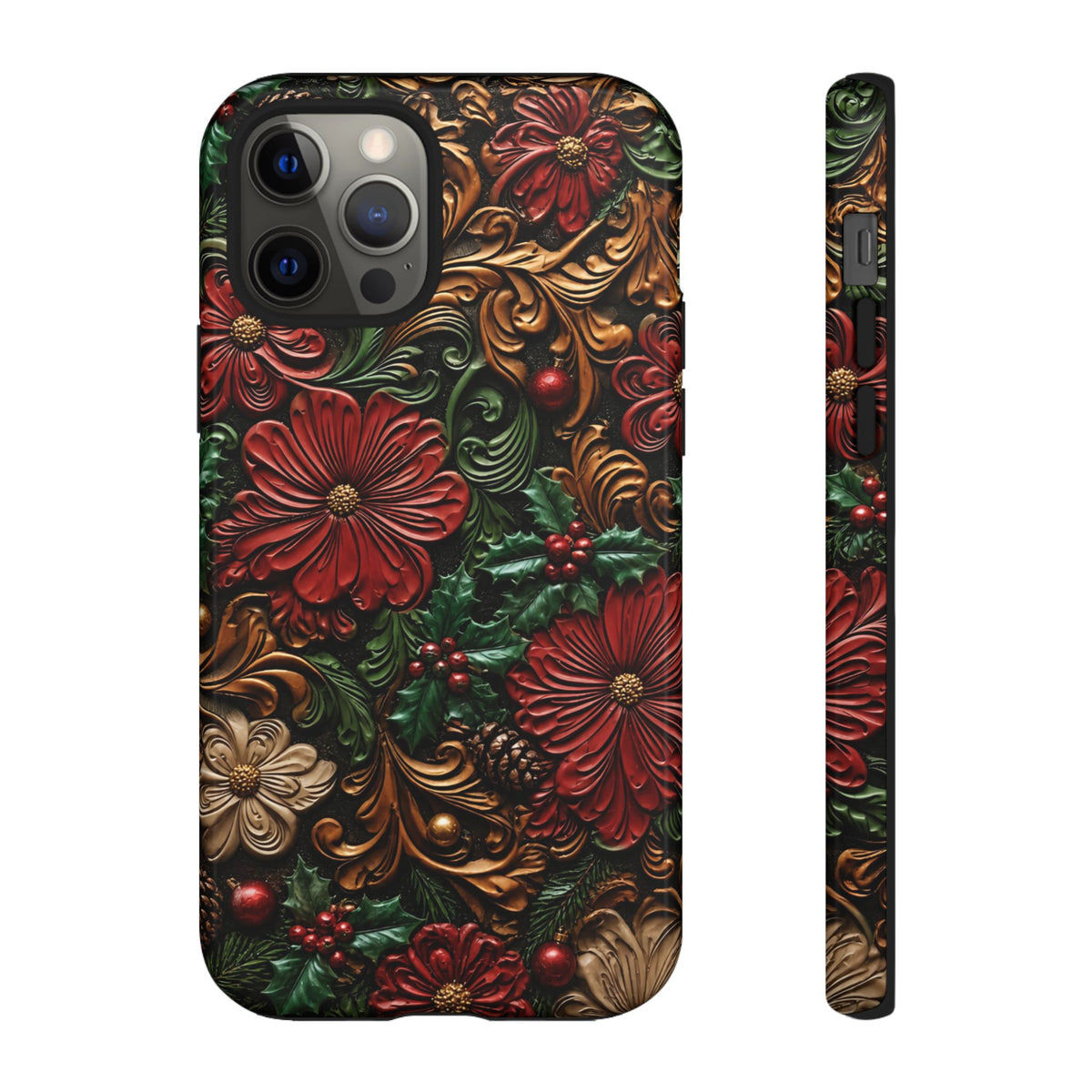 Tooled Christmas Blooms Tough Case