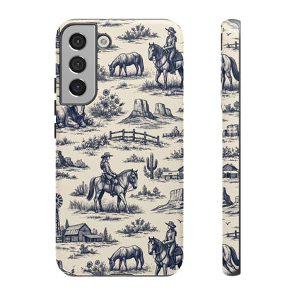 Western Toile Navy Tough Case
