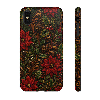 Carved Christmas Holly Tough Case