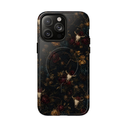 Bull Skull Bloom Magnetic Case