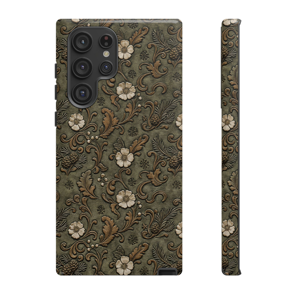 Sage Tooled Roses Tough Case