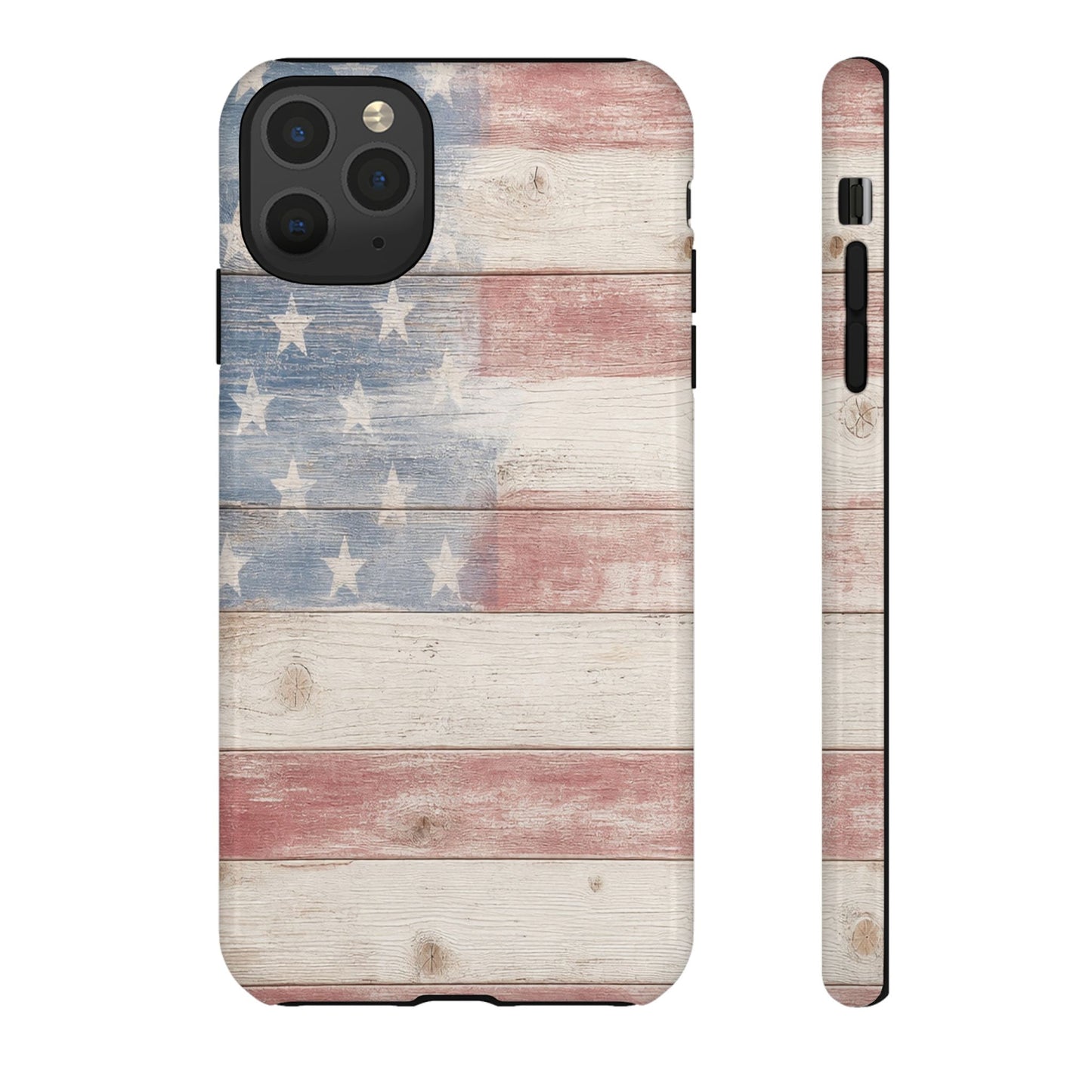 White Wood Flag Tough Case