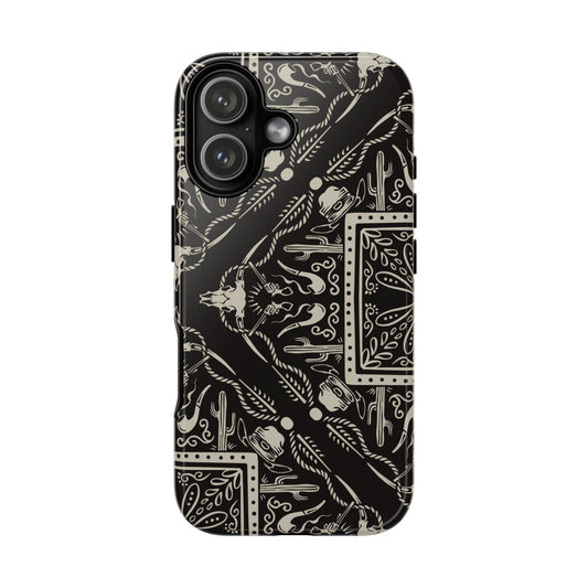 Western Black Bandana Tough Phone Case