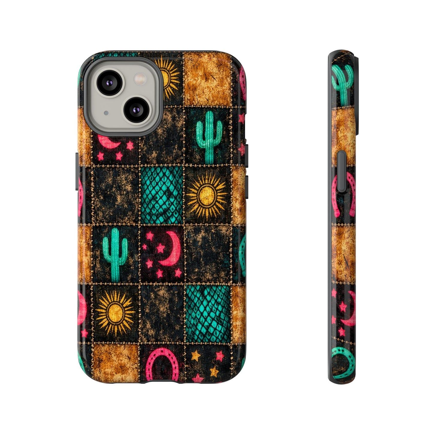 Neon Cactus Patchwork Tough Case