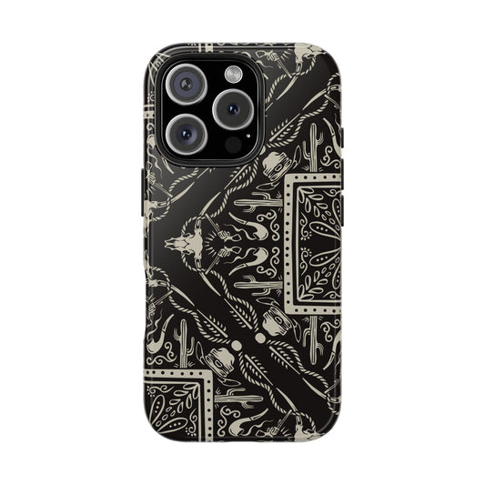 Western Black Bandana Phone Case