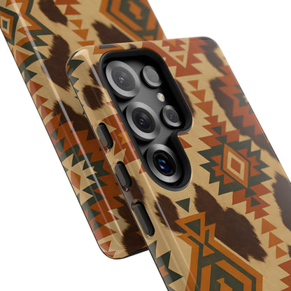 Sunset Aztec + Cowhide Tough Phone Case