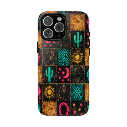Neon Cactus Patchwork Tough Case