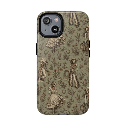 Skeleton Cowgirl Toile Magnetic Case