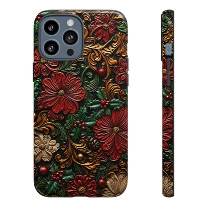 Tooled Christmas Blooms Tough Case