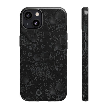 Western Noir Floral Hats Tough Case
