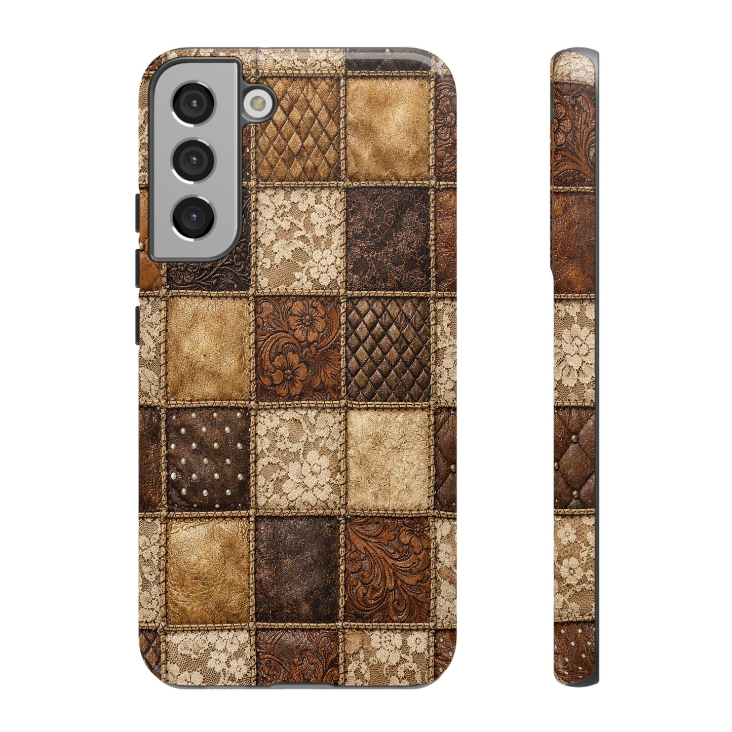 Leather Lace Patchwork Tough Case