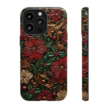 Tooled Christmas Blooms Tough Case