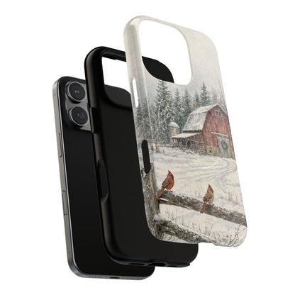 Snowy Red Barn Magnetic Case