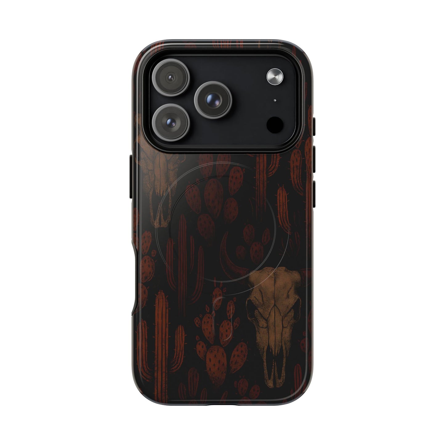Midnight Cactus Bull Skull Magnetic Case