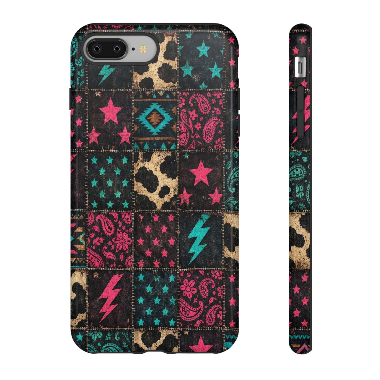 Neon Cowhide Patchwork Tough Case