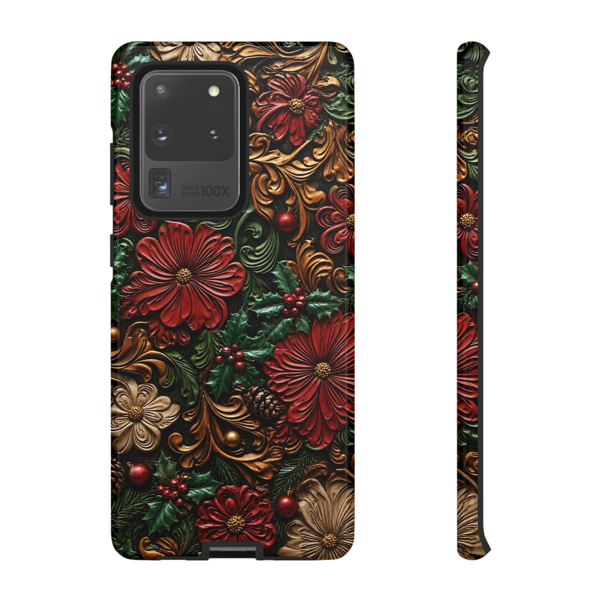 Tooled Christmas Blooms Tough Case