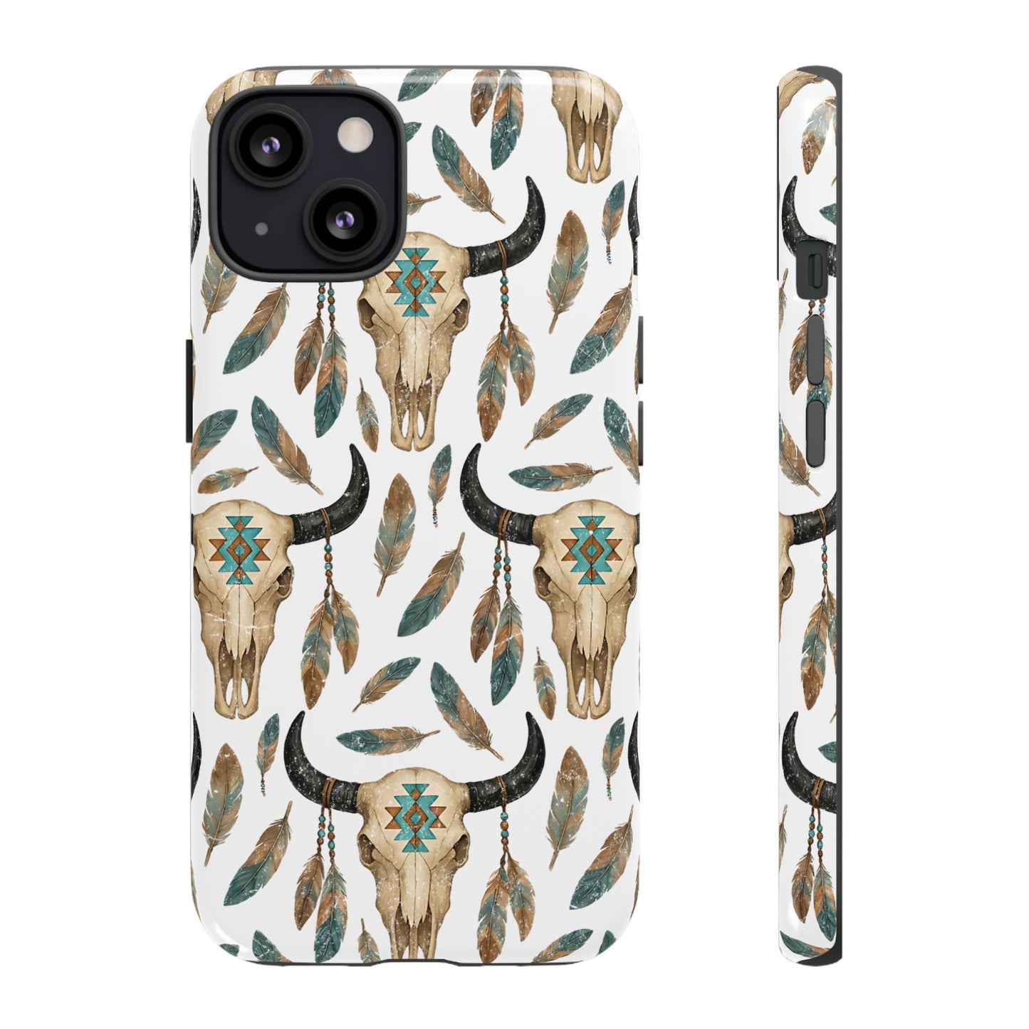 Aztec Feather Skull Tough Case
