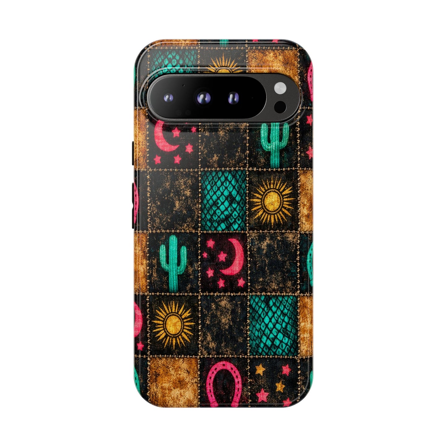 Neon Cactus Patchwork Tough Case