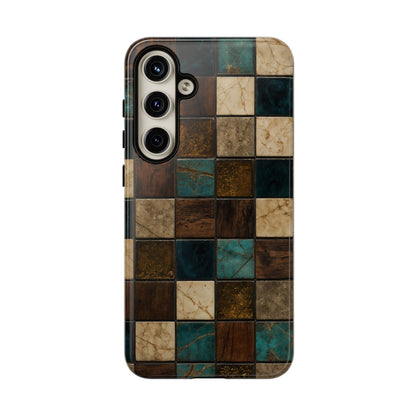 Teal Walnut Tile Tough Case
