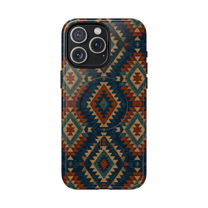 Navy Aztec Magnetic Case