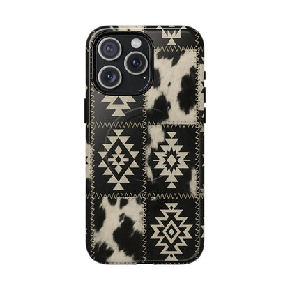 Black Aztec Patchwork Magnetic Case