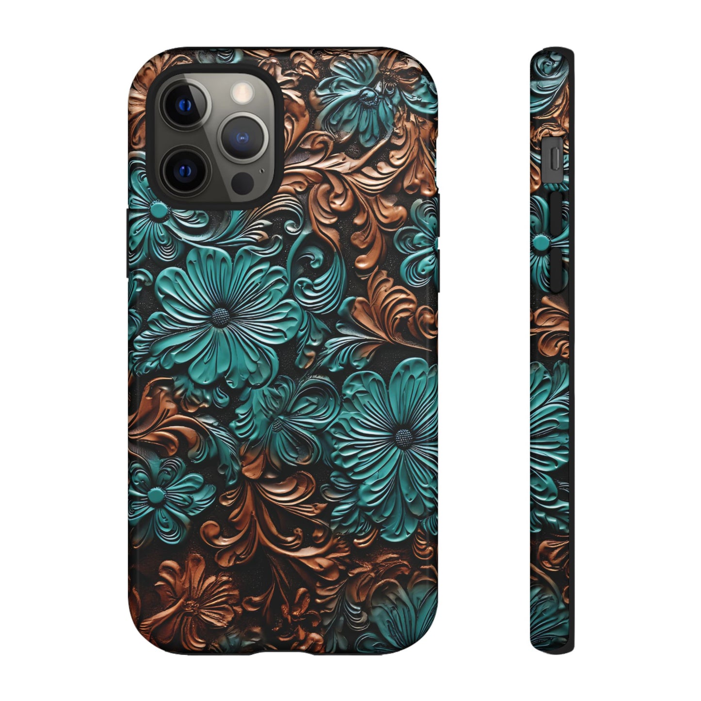 Faux Tooled Floral Tough Case