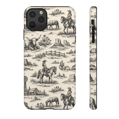 Western Toile Black Tough Case