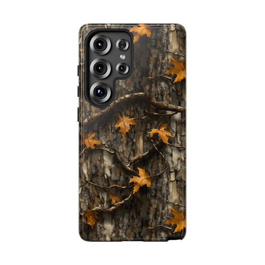 Orange Leaf Tree Camo Phone Case