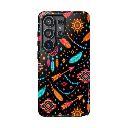 Neon Aztec Feather Tough Case