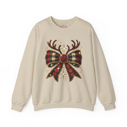 Antler Christmas Bow Sweatshirt