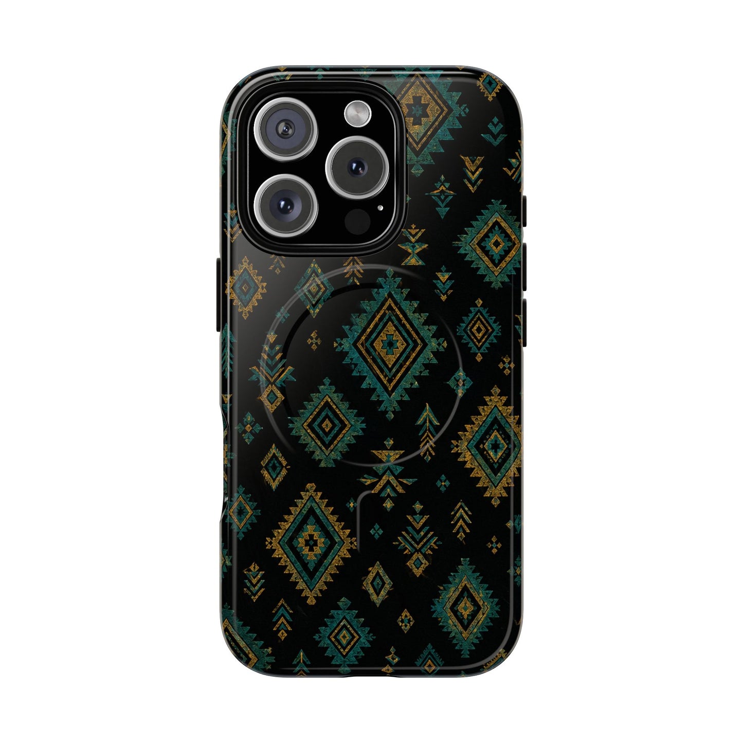 Turquoise Gold Aztec Magnetic Case