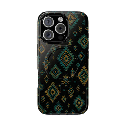 Turquoise Gold Aztec Magnetic Case