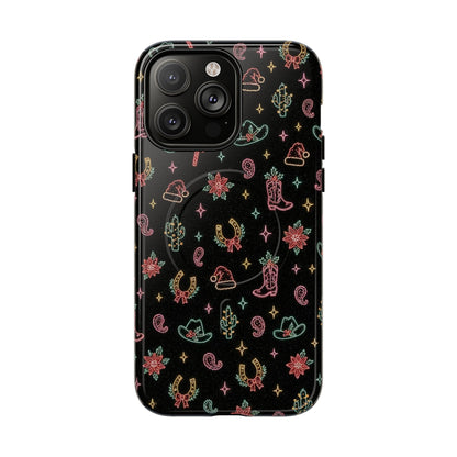 Neon Holiday Doodles Magnetic Case