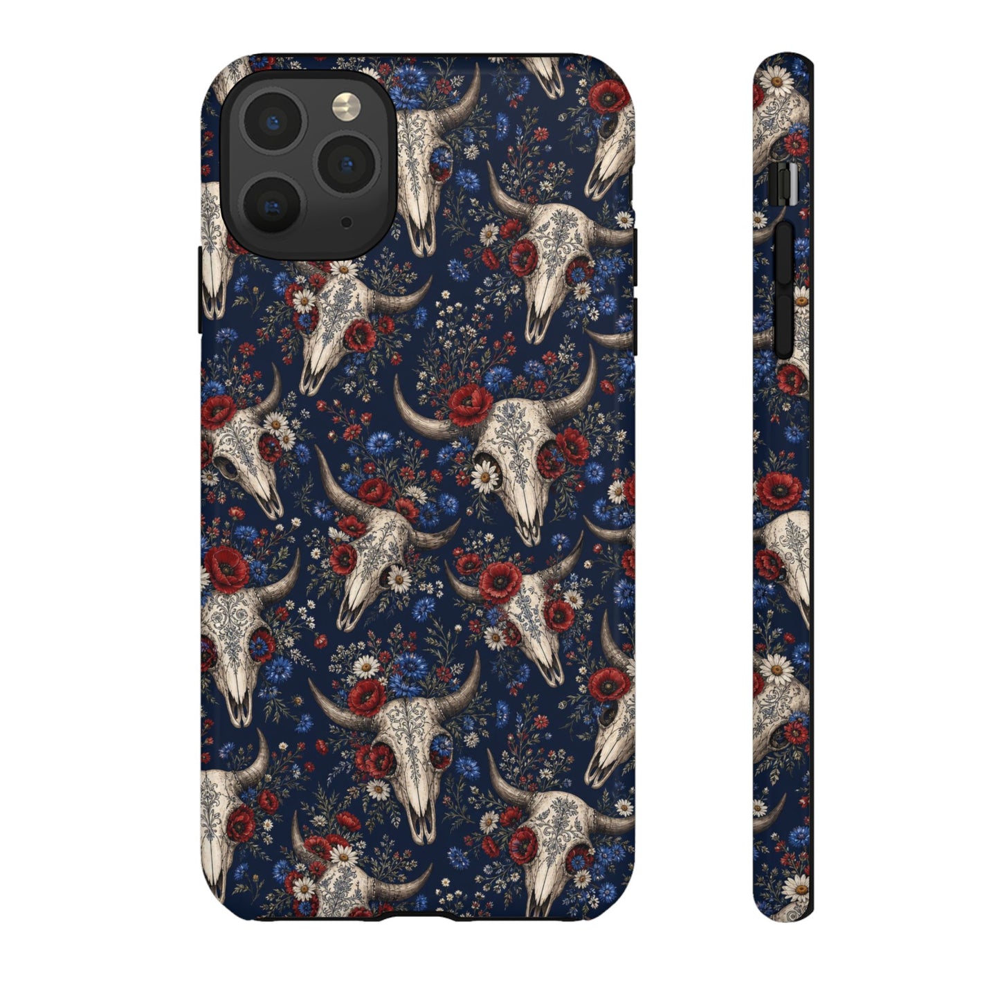 Patriotic Floral Skulls Tough Case